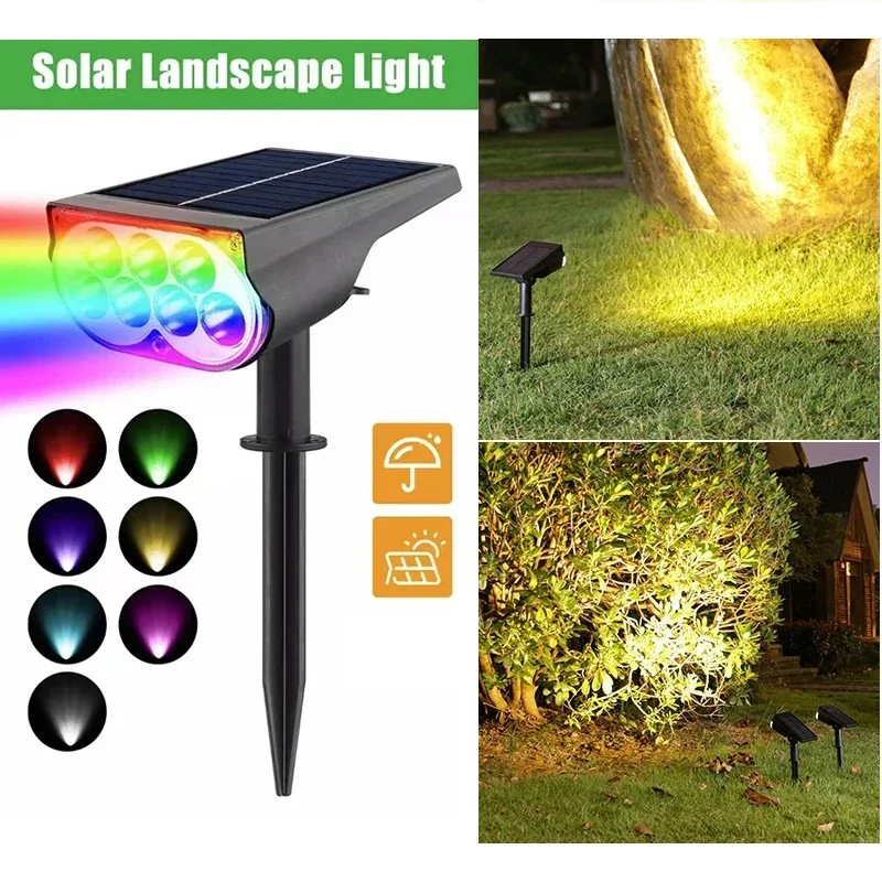 

1/2/3Pcs Solar Powered 7LED Lamps Adjustable Solar Spotlight In-Ground IP65 Waterproof Landscape Wall Lights Outdoor Lighting