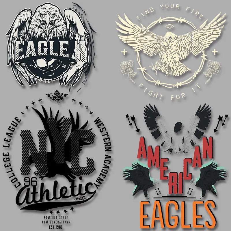 Wild Spirit American Eagles Master of The Skies Find Your Fire Fight for It Iron-on Transfers for Clothing DIY Appliques
