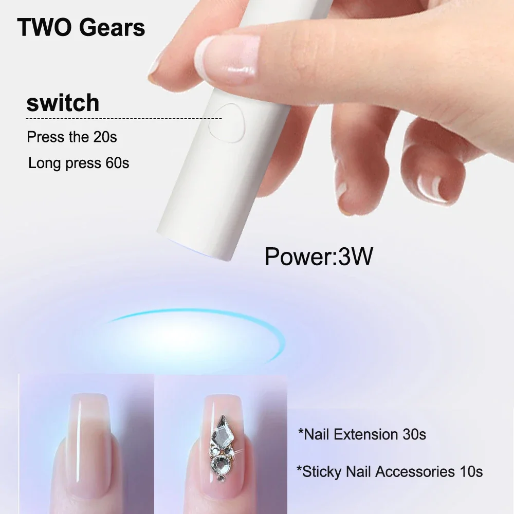 2023 NEW Design Portable Nail Dryers Quick Dry Wireless UV LED Lamp Professional Gel Lamp for Nail Art Salon Mini Flashlight Pen