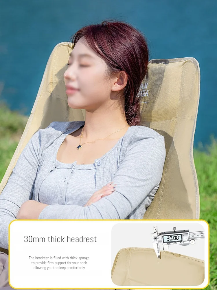 Outdoor Folding Chair Adjustable Height Moon Chair Ultra-light Fishing Camping Chair Reliable Reclining Dual-purpose Chair image 3