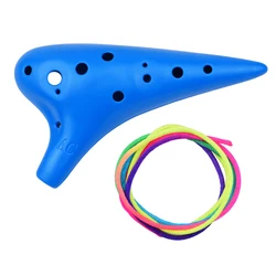 12 Holes Plastic Ocarina Flute Alto C Musical Instrument orff Instruments with Music Score for Music Lover and Beginner