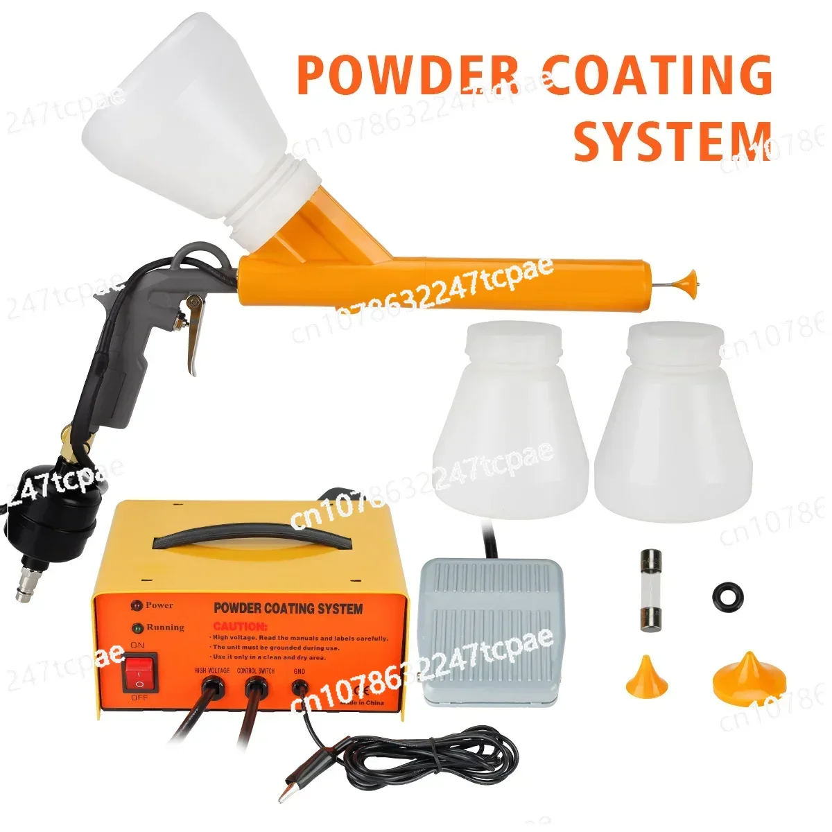 Powder Coating Gun System Machinery Painting Machine, Portable Manual Spray Gun, Electrostatic Powder Coating Gun, 220V