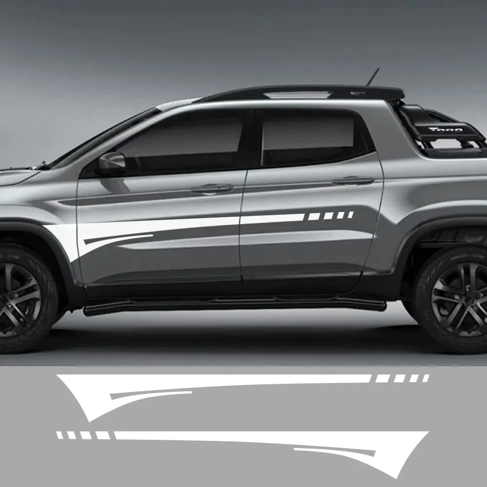Pickup Door Side Skirt Stripes Decals For Fiat Toro Volcano Freedom Truck Vinyl Decor Cover Car Stickers Auto Tuning Accessories