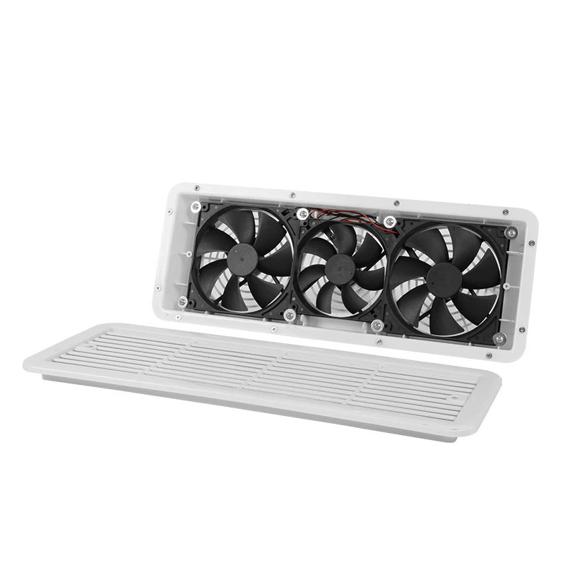 CAPEXRV 12V 450x155mm RV Side Outlet Exhaust Fan White Dust Proof Ventilation Fan Cooling Vent Fan