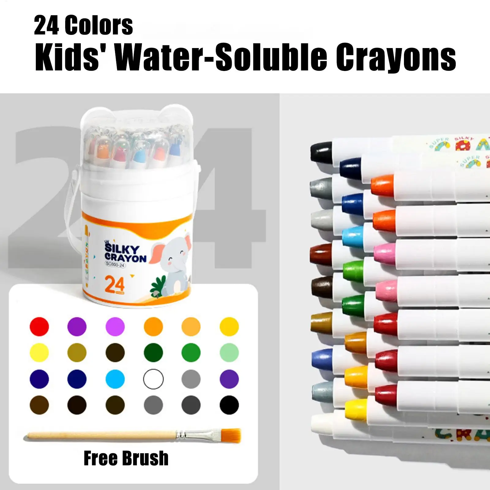 

Набор из 24 цветных масляных пастелей для детей: водорастворимые, смешиваемые, моющиеся мелки для рисования, для путешествий, школы, дома, художественные принадлежности