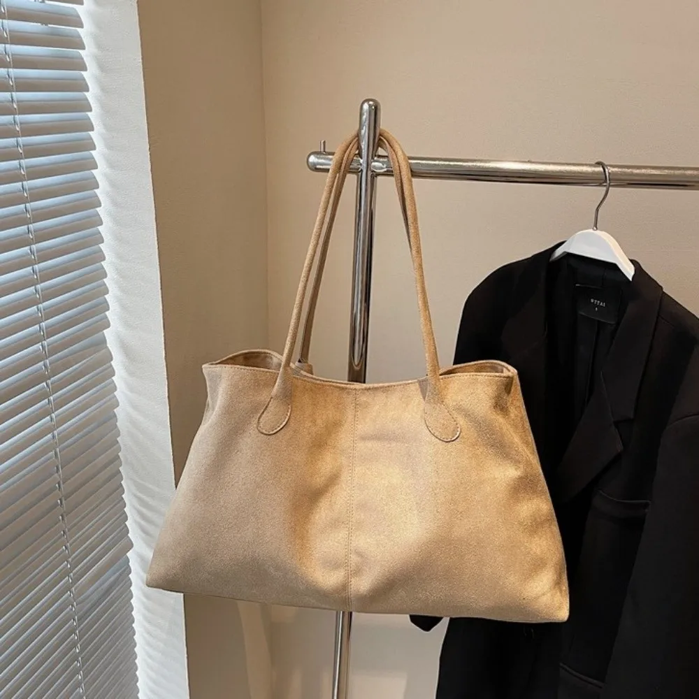 Borsa a tracolla Borsa a tracolla in pelle scamosciata Borsa a secchiello in pelle scamosciata stile coreano Borsa a mano in pelle scamosciata Borsa tote ascellare di grande capacità per ragazze