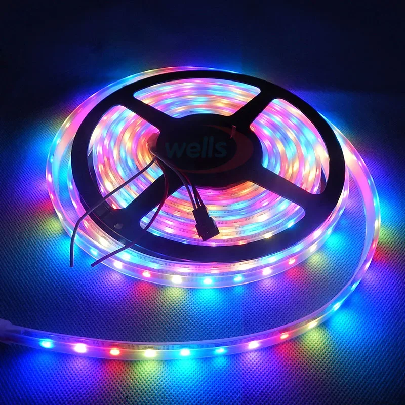 5V DC WS2812B LED Strip addressable 30/60/74/96/144 leds/m WS2812 IC RGB pixels lamp bar WS2812B/M Smart Lights Tape IP30/65/67