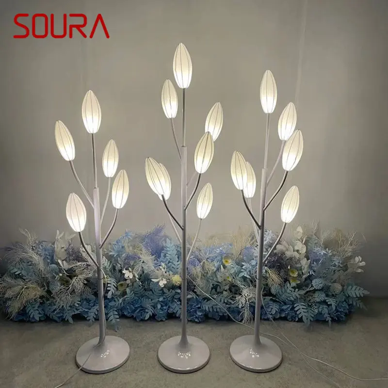 

SOURA Contemporary White Elegant Standing Lily Flowers Lamps Decoration Party Event LED Road Lead Wedding Lights