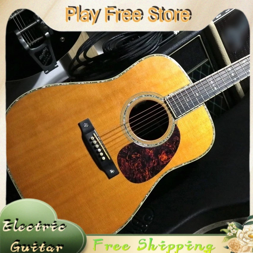 D42 Solid Top Acoustic Guitar Picea Asperata Body Glossy Surface Abalone Inlay Exquisite Gift Free Shipping Hot Sale