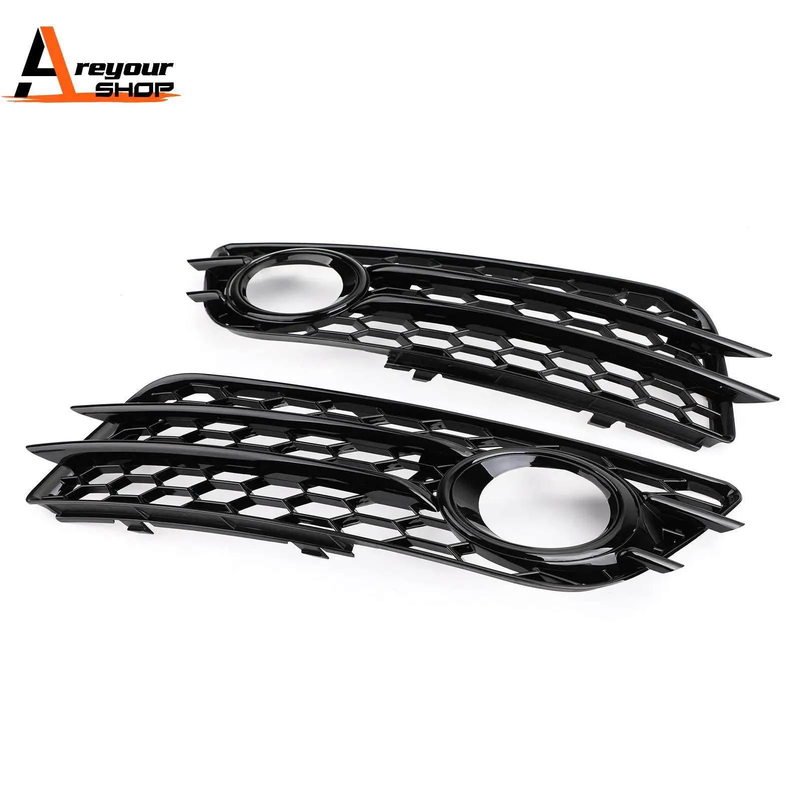 

Honeycomb Style Fog Light Grill Bumper for Audi A4 S-LINE S4 2008-2012 Black