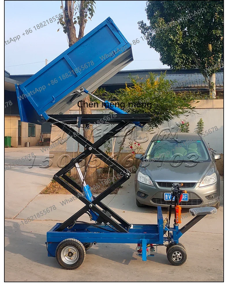 New arrive Electric lifting dump ash bucket truck Construction site Stainless steel tipping bucket Breeding manure loading dump