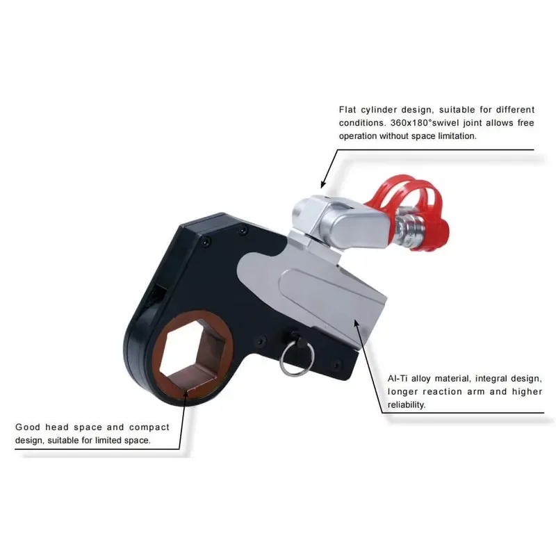 Adjustable Hydraulic Low Profile Torque Wrench Torque Range 139400Nm Hollow Torque Impact Wrench Adjustable Wrench