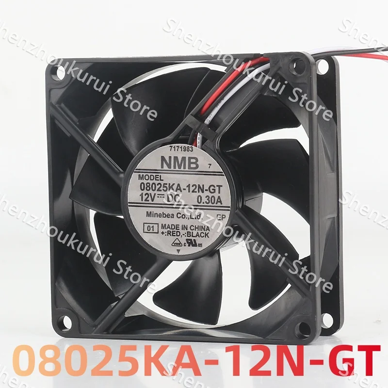 New original NMB 8025 5V 24V 48V DC 12V 0.30A AC EC 8CM inverter Waterproof fan Three-wire 80X80X25MM 08025KA-12N-GT cooling fan