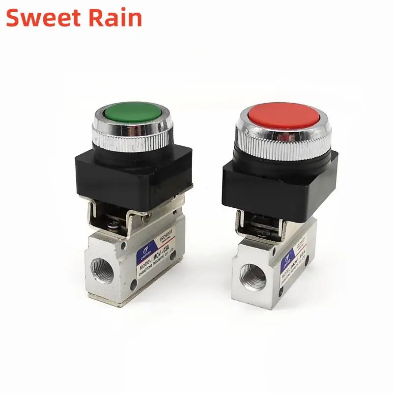 Mechanical Valve 1/8'' MOV-03A Spring Return Push button Pneumatic Control Valve