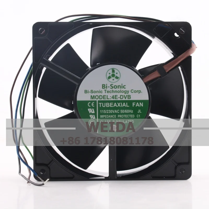 Original Bi-Sonic 4E-DVB  12038 AC 115/230V  Dual Voltage High Temperature Resistance Axial Cooling Fan