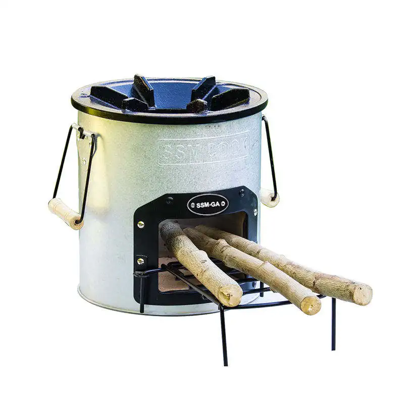 

Портативная походная печь-ракета для кемпинга, бездымная дровяная печь для приготовления пищи, для походов и приключений в дикой природе