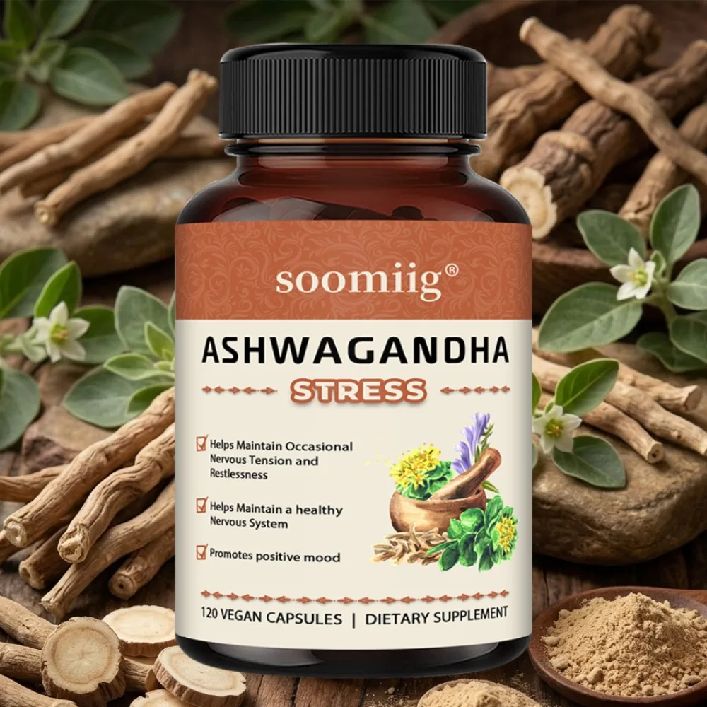 Ashwagandha Capsules Mood Stress, Health Sleep, Brain Calm, Energy Support Non-GMO Premium Formula Supplement