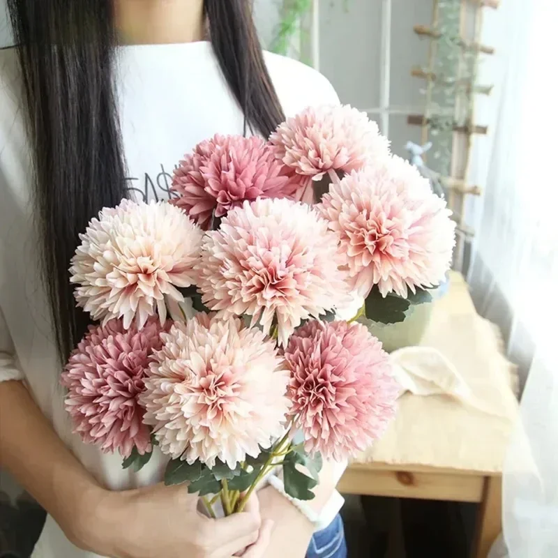 

6pcs Silk Dandelion Flower Ball Bouquet Fake Artificial Flowers for Home Garden Wedding Decoration DIY Craft Wrea 2024