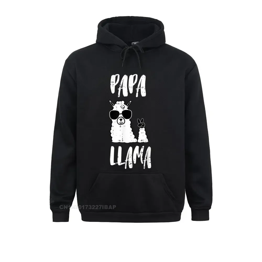 Funny Papa Llama Daddy Tee Cute First Fathers Day Outfit Hoodie Brand Men's Sweatshirts Long Sleeve Hoodies Printed On Clothes