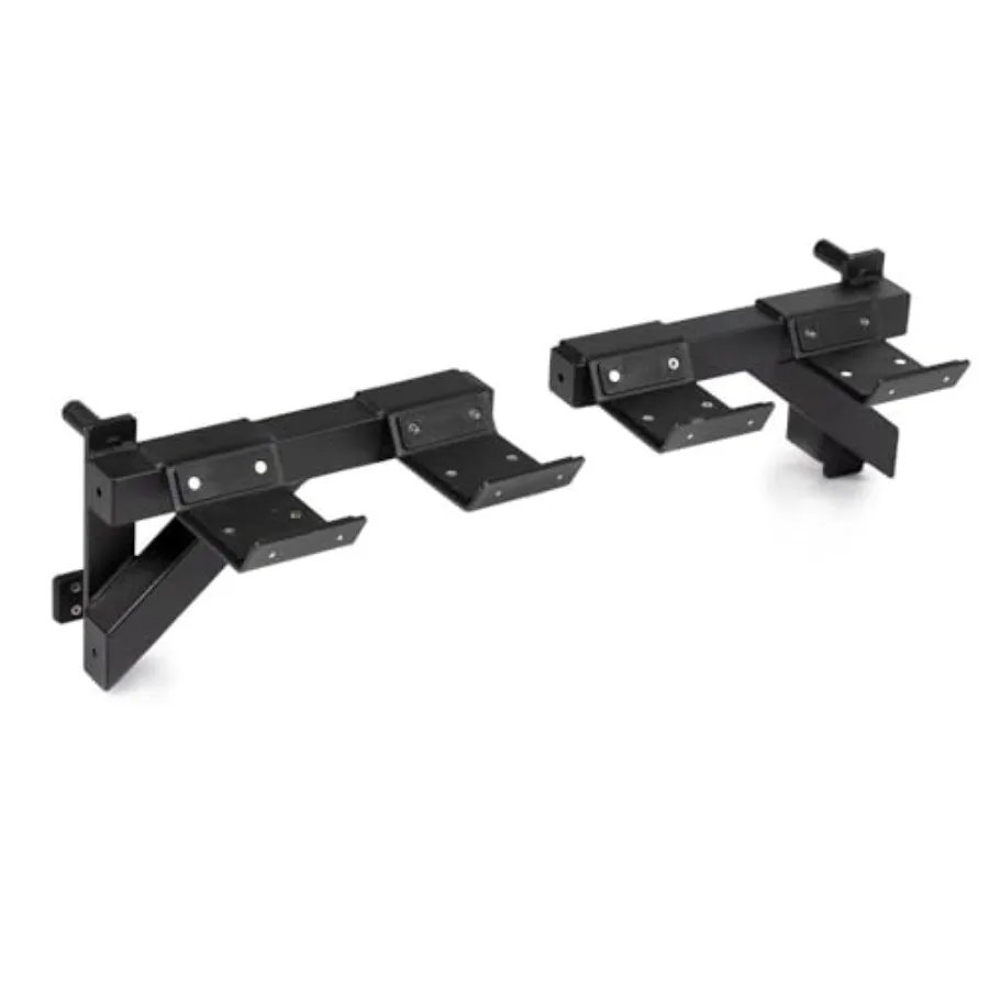 T-2 Series Dumbbell Weight Bar Holders, Rack Mounted Spotter Arms, 440 LB Capacity, J-Hook Mounting with Nylon Cradle Liners, S