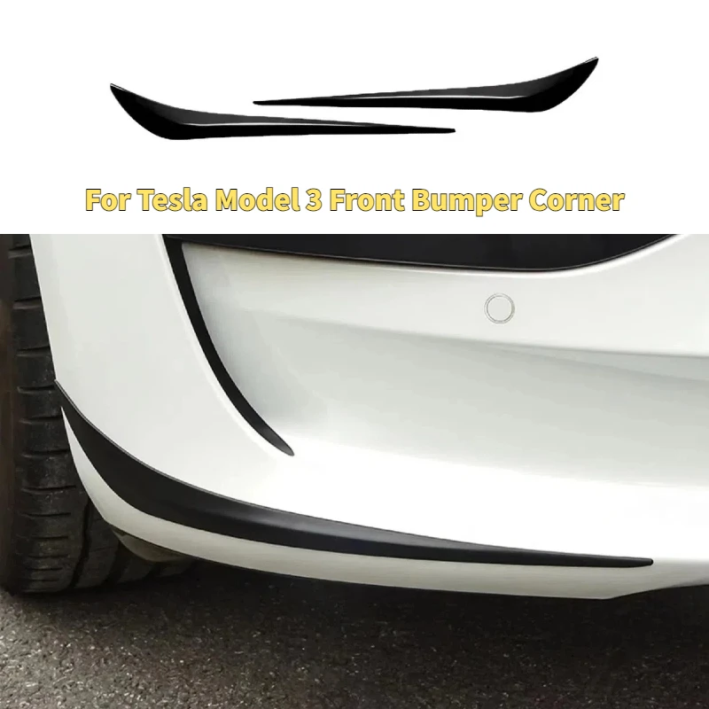 

Car Front Anti-collision Cover For Tesla Model 3 Front Bumper Corner Anti-collision Protection Decorative Strip Car Accessories