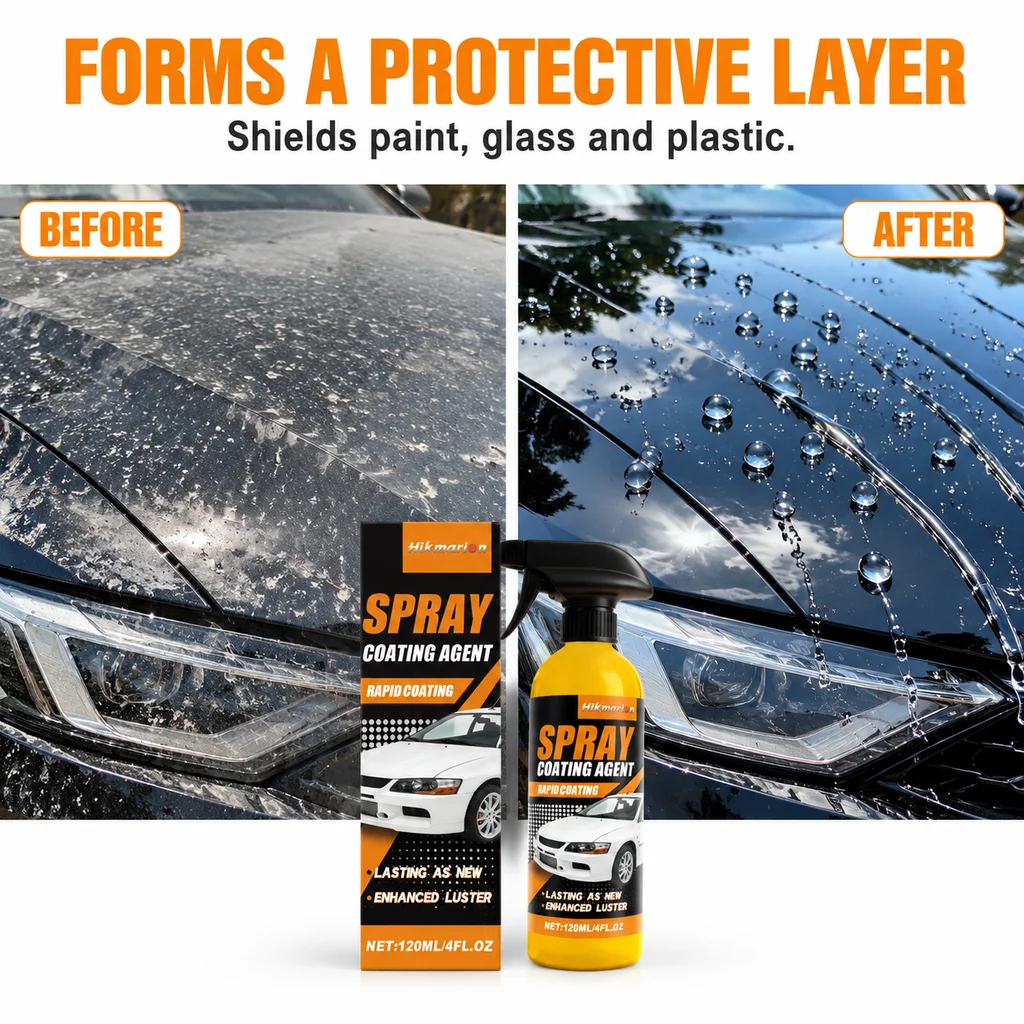 Car Spray Coating Agent Rapid Surface Coating Spray Boost Luster Form Protective Film For Paint Glass Plastic Surface Care