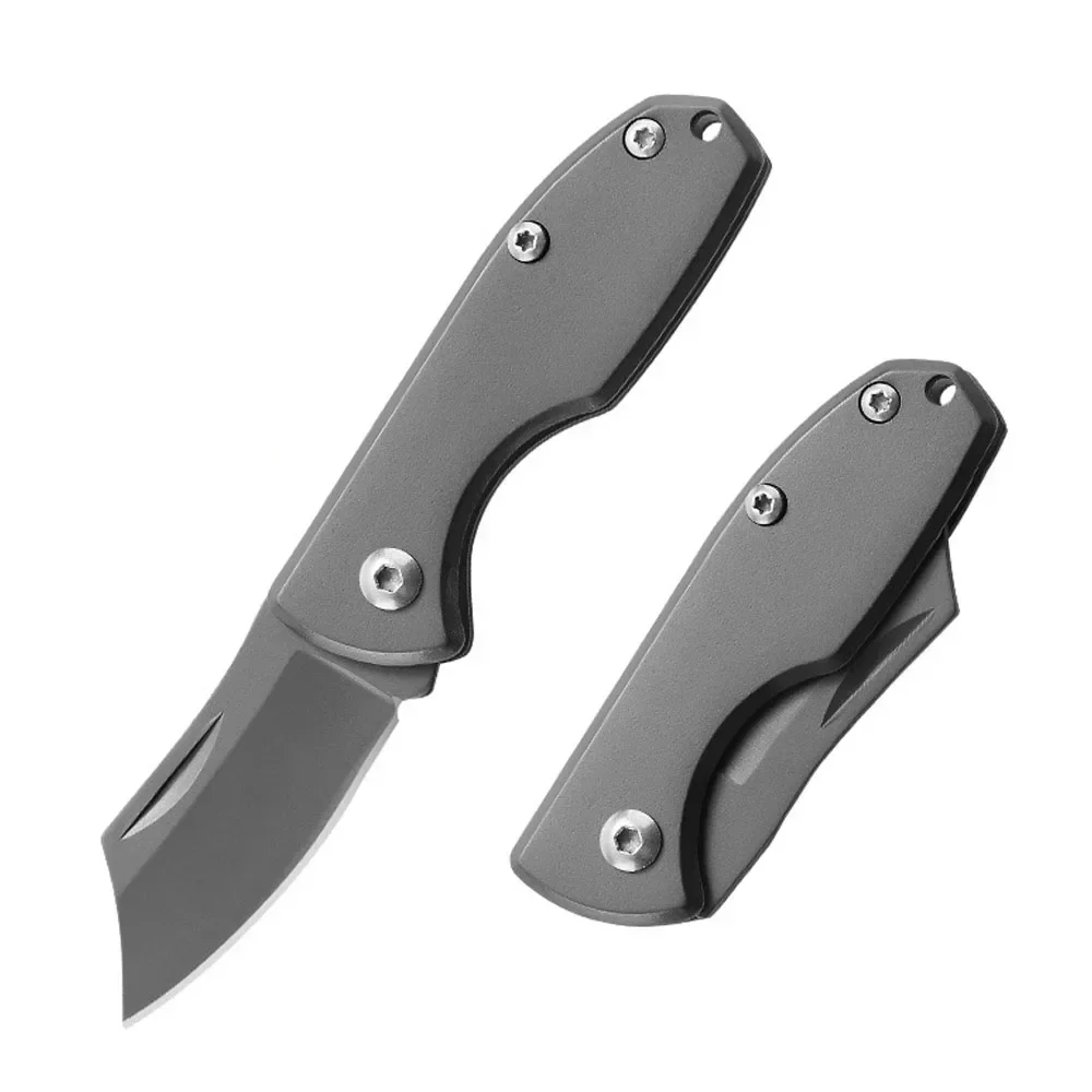 Portable Folding Pocket Knife Stainless Steel Blade Travel Cutting Tool Keychain Pendant Holiday Gift