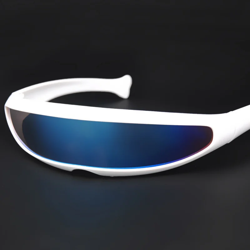 

Futuristic Narrow Cyclops Visor Sunglasses for Men, Laser Eyeglasses, Personality Mirrored Lens, Costume Eyewear, UV400