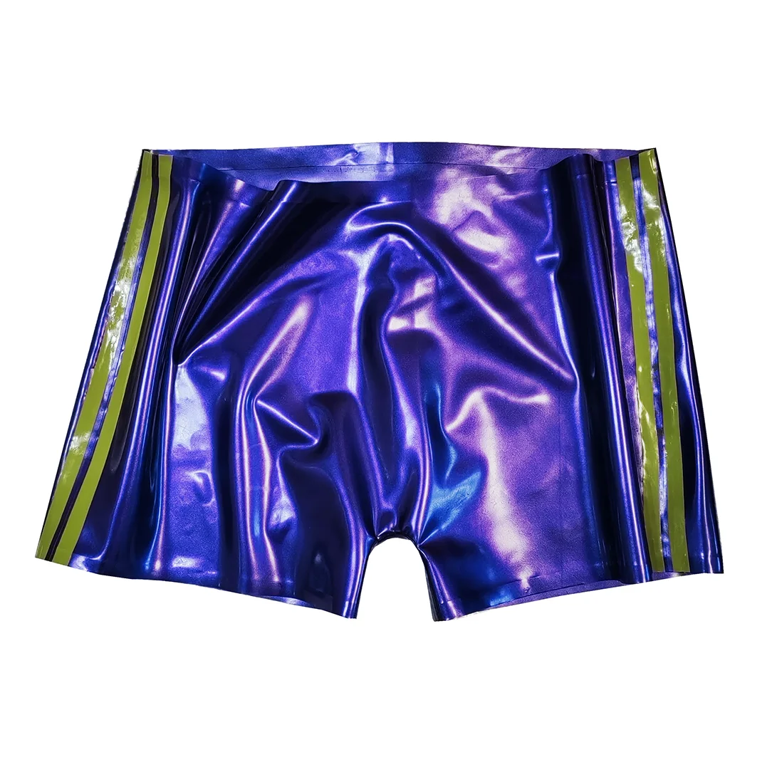 

Sexy Metallic Purple Natural Latex Gummi Men Shorts Shiny Boxer Rubber Panties Tailored Made Handmade Underwear Clothing RPM041