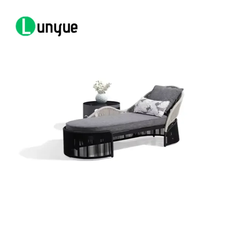 High Quality Aluminum Handmade Rattan Beach Recliner Sofa Outdoor Garden Furniture Bed Leisure Patio Lounger Durable