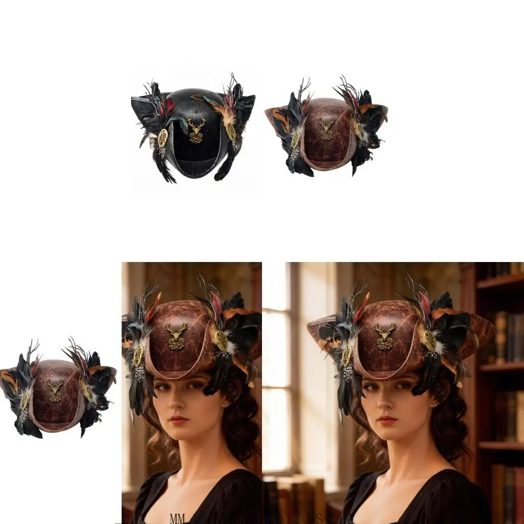 

Buccaneer Stylish Pirate Cap for Children's Treasure Hunt Role Play Accessory D0UB