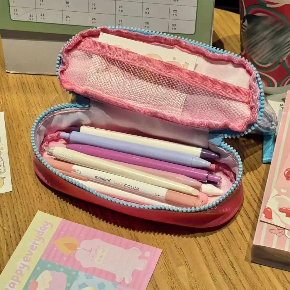 Multi-function Gosimperson Pen Bag Double-Layer Transparent Pencil Case Large Capacity Stationery Bag Student