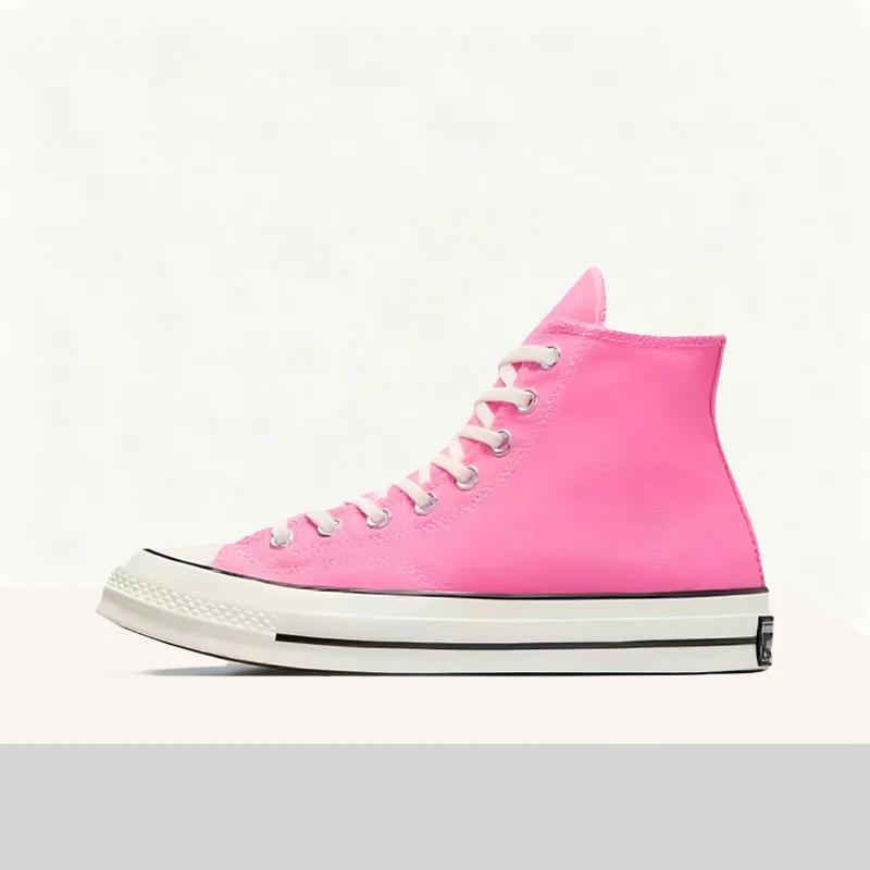 Converse Chuck 70 Unisex Pink High-Top Canvas Sneakers – Round-Toe Comfort, Non-Slip Durable Sole & Fashionable Style A08184C