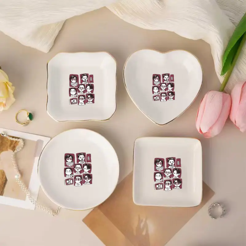

Korea 2026 World Tour 2026 Kop Arirang Cute Patterns Jewelry Dish Rings Plate Storage for Women Graduation Gifts for Grils