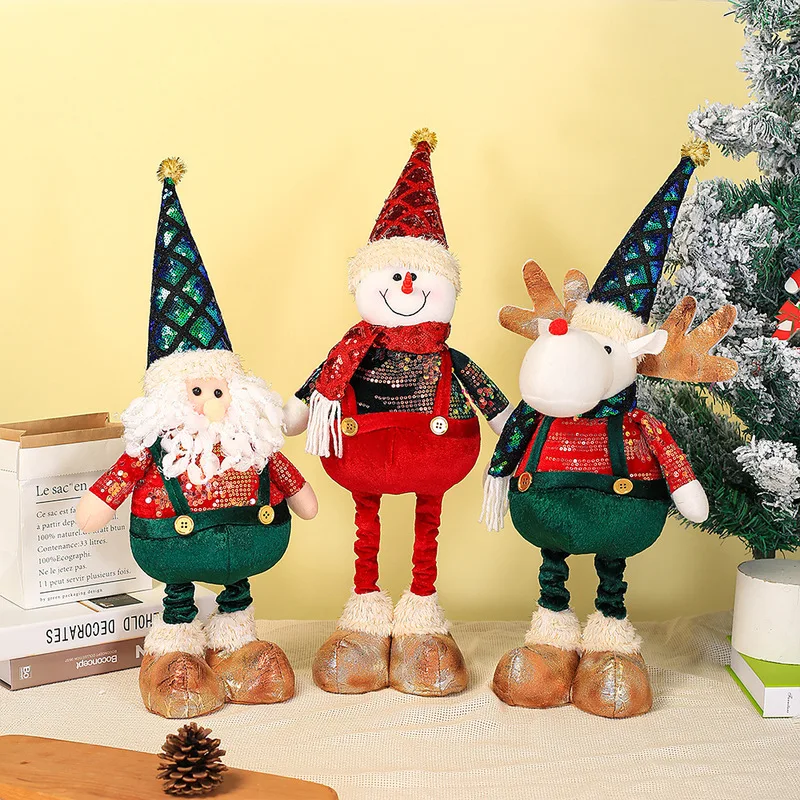 

Extendable Leg Doll,Santa Claus, Snowman, Reindeer Ornament, Christmas Window Display, Home Decoration, Gift
