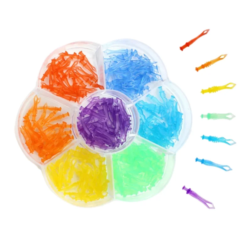 

210pcs Disposable Dental Diamond Wedges Autoclavable Disposable Plastic Interdental Teeth Gap Therapy Accessories 7 Sizes Mixed