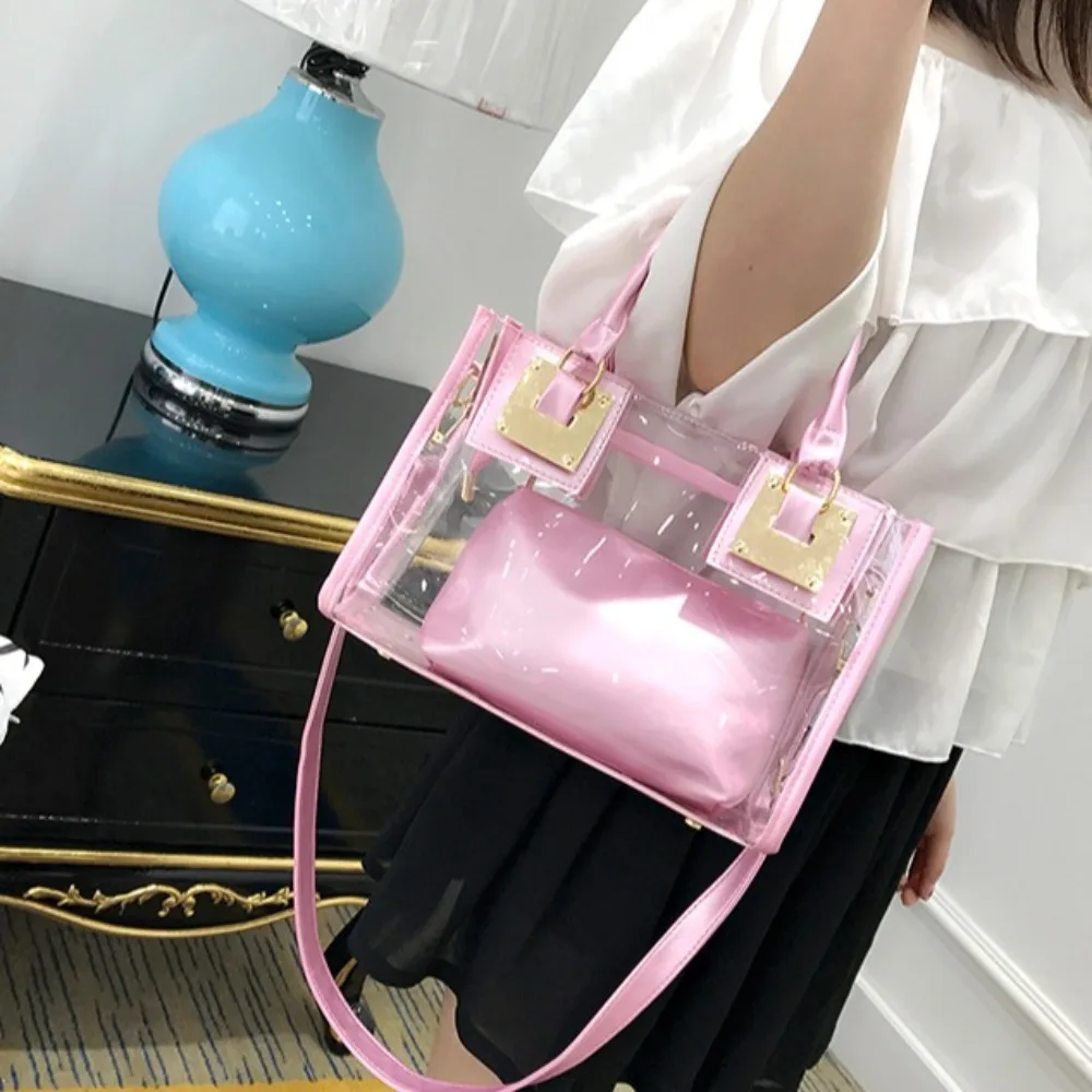

Casual Summer Clear Totes Bags PVC Clutch Purse Women Handbags Handle Bag Crossbody Shoulder Messenger Bag The Songkran Festival