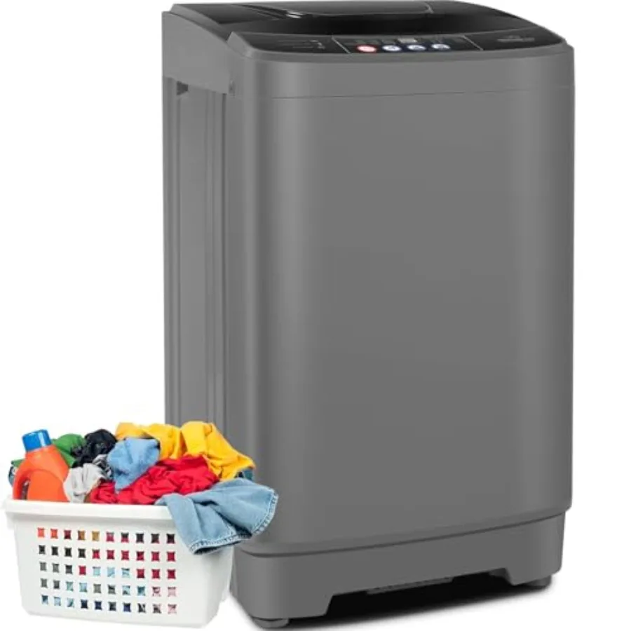 

Портативная стиральная машина 20 фунтов (9,07 кг) Ccity, полностью автоматическая, 2,8 куб. фута, стирально-сушильная машина с дренажным насосом, 10 программ, 8 уровней воды