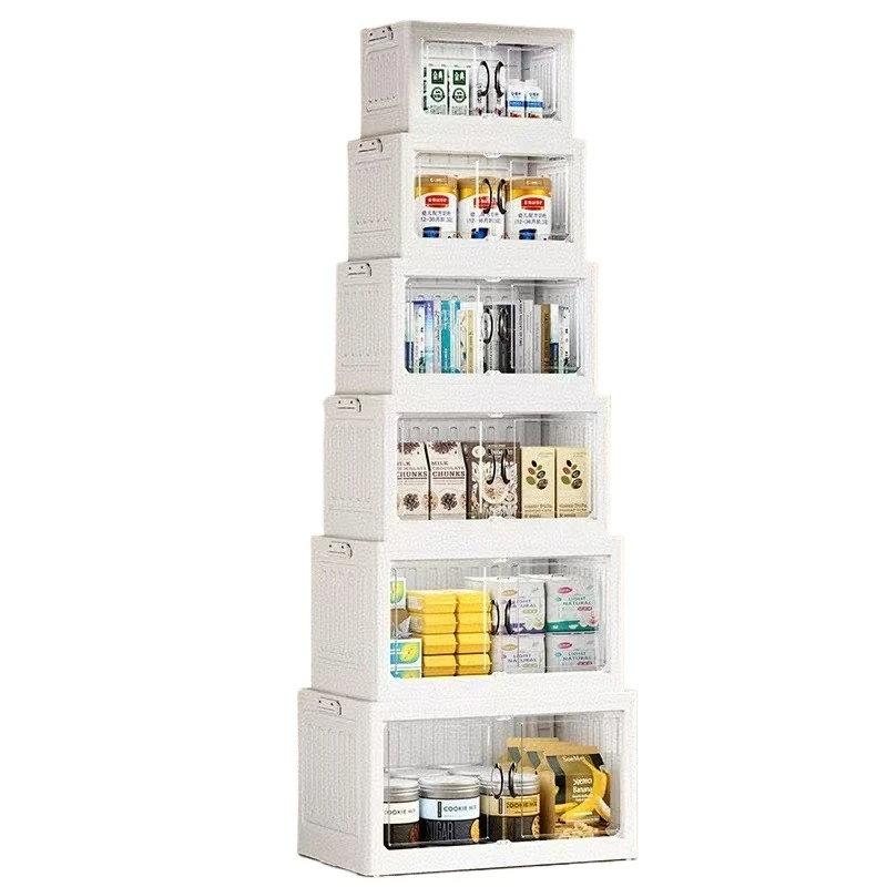 

Plastic Bedroom Locker Foldable Storage Capacity 5 Layers Household Clothing Storage Box with Wheels