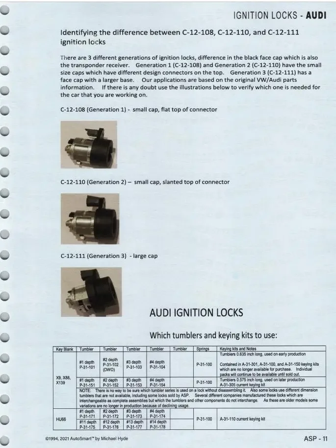 Repair Manual Auto-Smart 3 Set - Asian, European & Domestic Updated Models Information Service for Transponders Lock smith Set