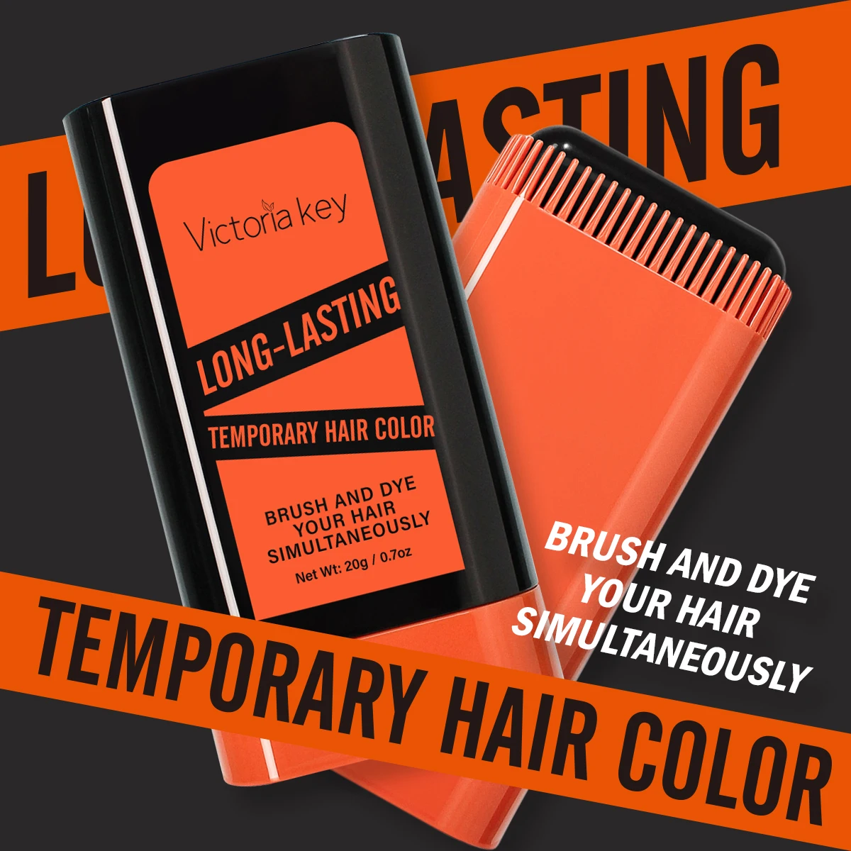 20g Quick Hair Dye Stick Cover Gray Hair Long-lasting Effect Disposable Portable Applicator Brush Design Easy to Apply Wash Out
