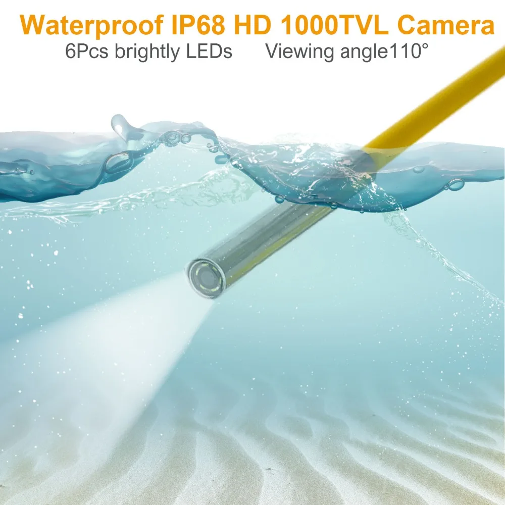 Syanspan 9Inch Monitor 20/50/100M Pijp Inspectie Video Camera,6.5Mm Waterdicht Drain Riool Pijplijn Industriële Endoscoop Camera