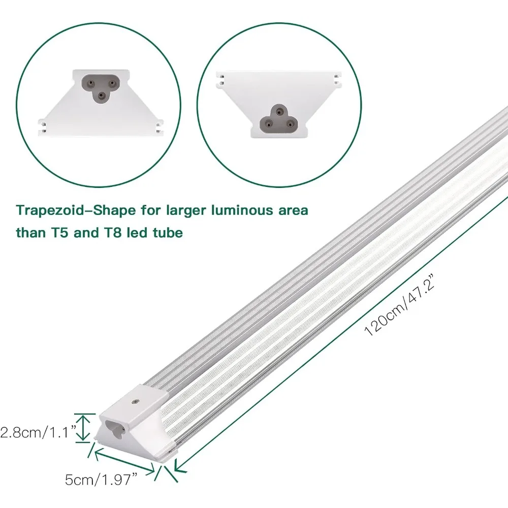 Imagem -03 - Szhlux-led Luz de Teto Branca para Garagem 4ft 60w 8700lm Luz de Loja de Serviço Público Enlaçável 5000k Daylight Pacote 6