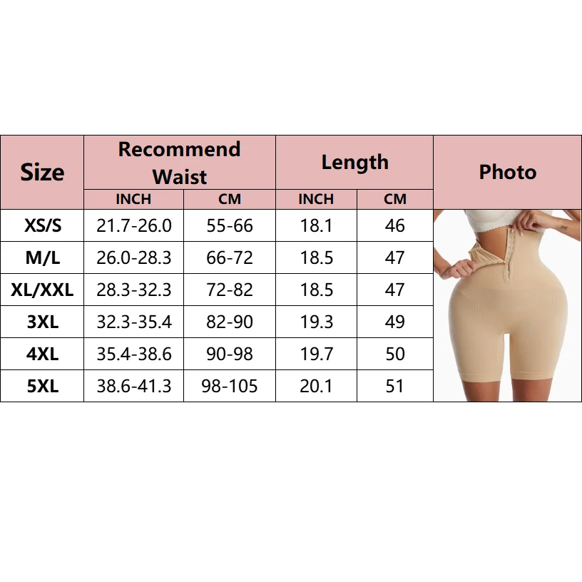 New Women Firm Tummy Control with Hook Butt Lifter Shapewear Panties High Waist Trainer Body Shaper Shorts Female Slimming fajas