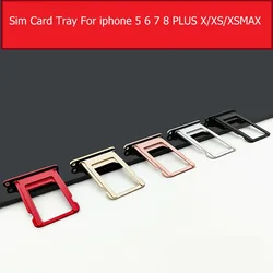 Genuine Sim Card Tray Slot Socket For iPhone X 6 6s 7 8 Plus Sim Card Holder Adapter Replacement Parts