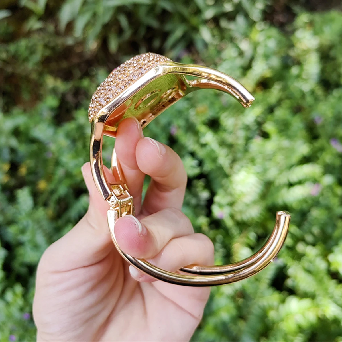 Türkischer Farbstein Sultanit Schmuck, Quadratisches Manschettenarmband für Frauen, Farbwechsel bei unterschiedlichem Licht, Elegante Mode – Detail 3