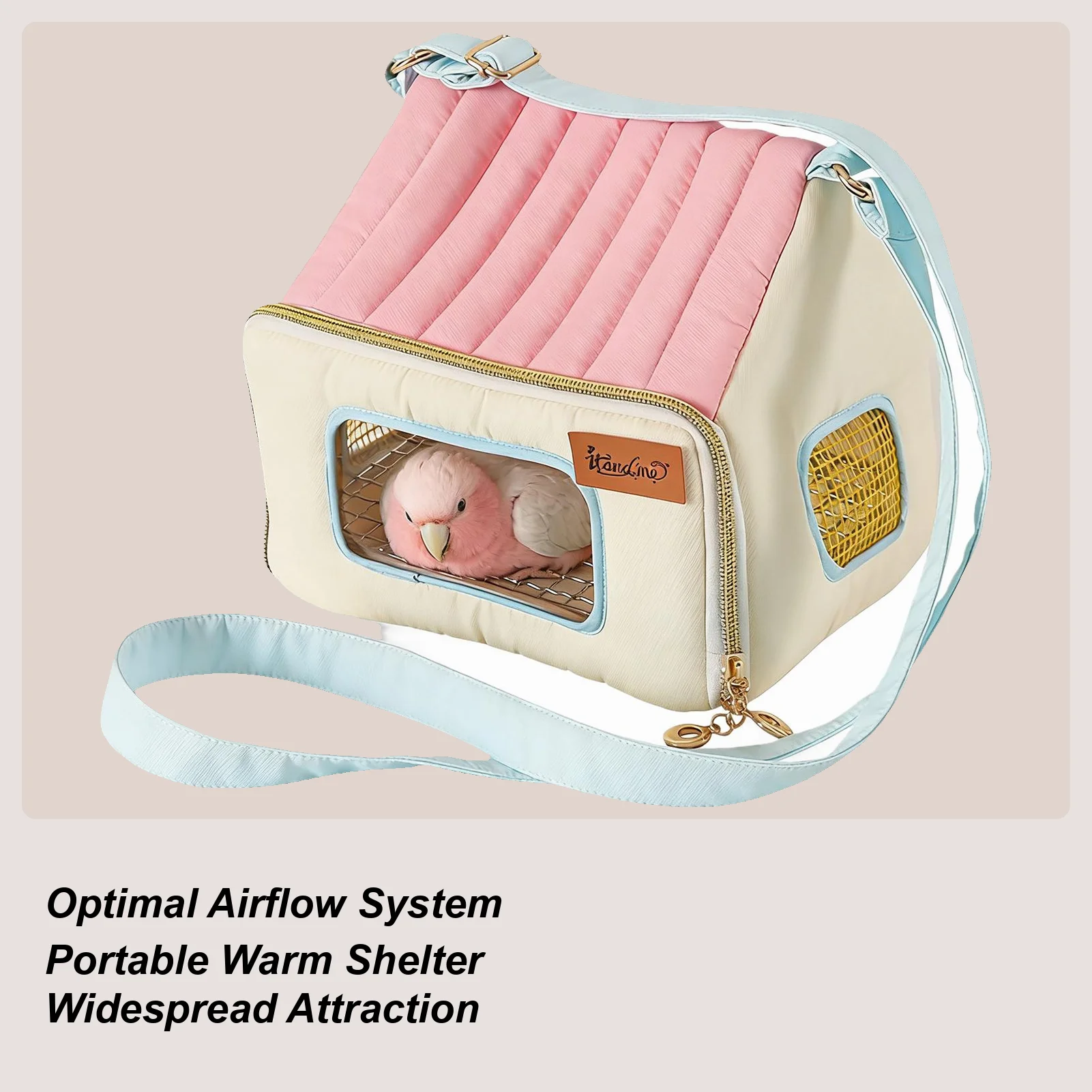 

Маленькая клетка для птиц, дышащая портативная теплая водонепроницаемая сумка для домашних животных, переноска для птиц, дорожная клетка для животных, голубей, офисов, прогулок, путешествий