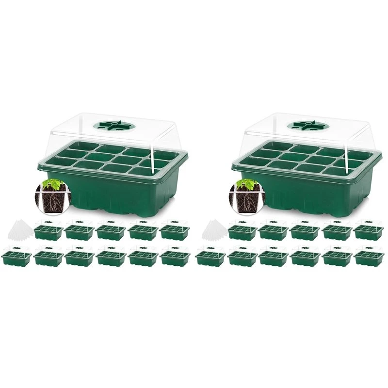 Seed Starting Tray, Seedling Starting Tray Plant Starting Kit Mini Greenhouse Germination Kit For Seed Growing,24Pcs
