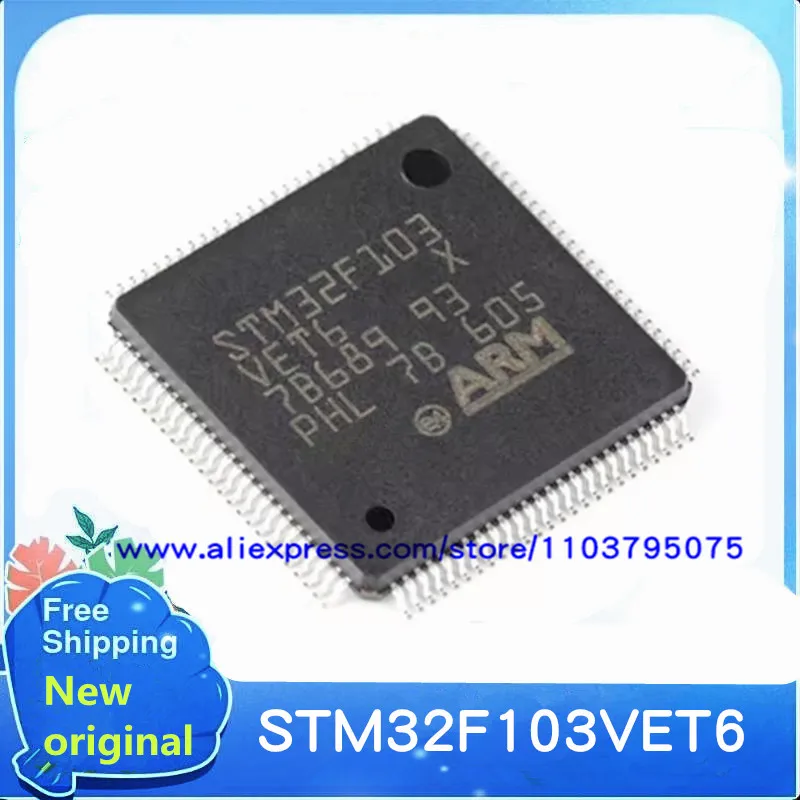 5PCS~50PCS/LOT Free shipping STM32F103VET6 STM32F103 LQFP-100 New OriginaL