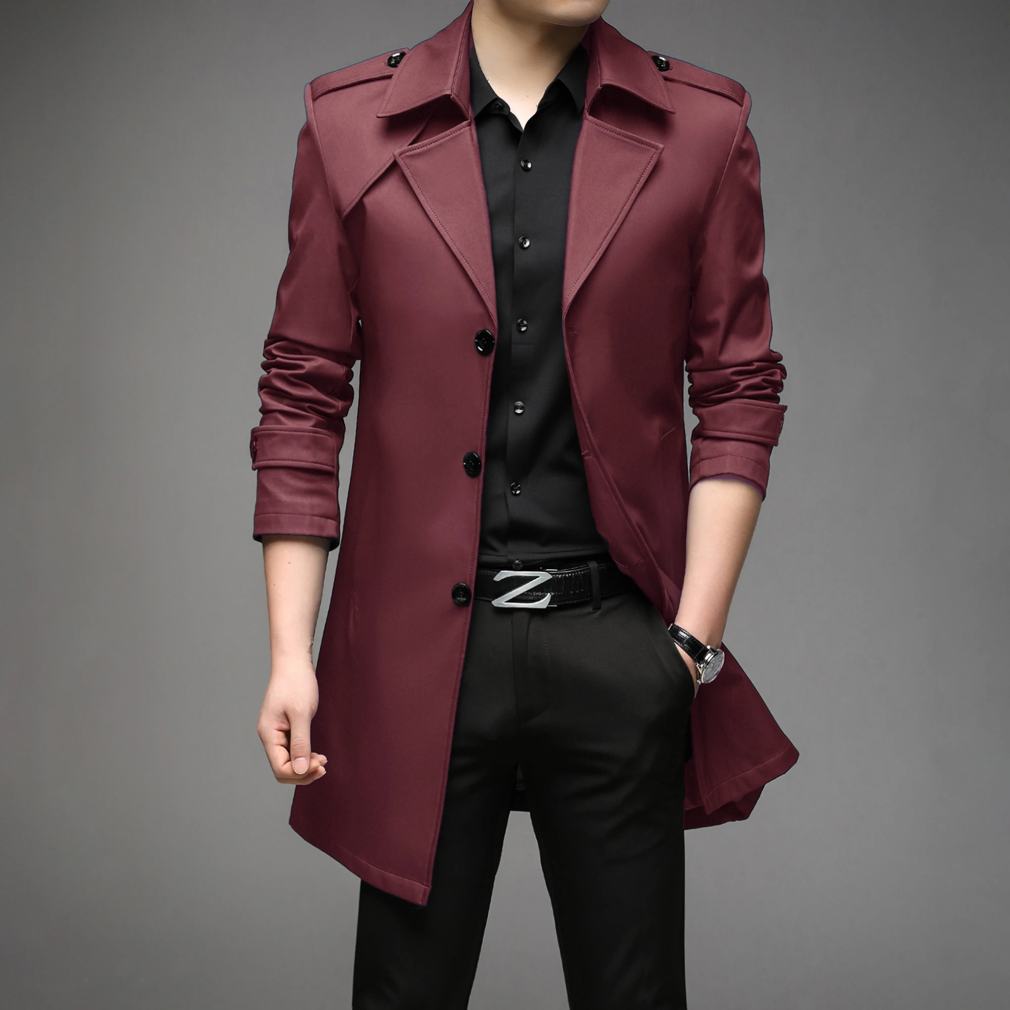 

Thoshine Brand Spring Autumn Men Trench Coats Long Superior Quality Buttons Male Fashion Outwear Trenchcoat Jacket